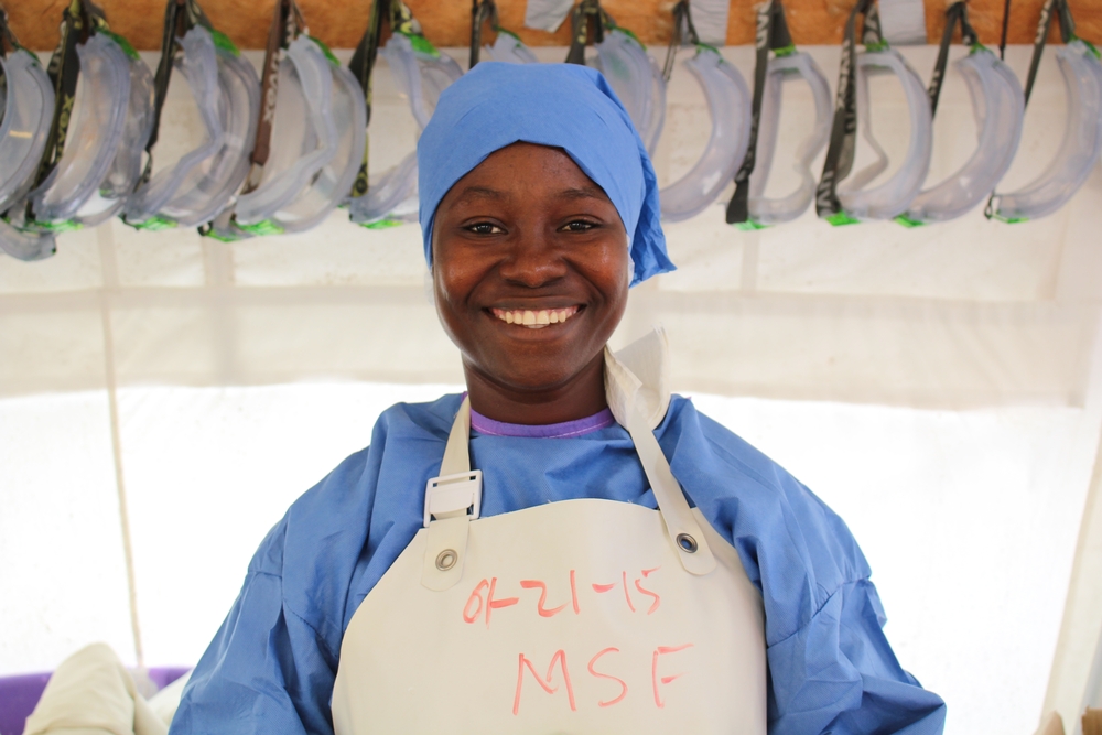 Siannie Beyan, psychosocial assistant at the Ebola Management Center in Monrovia