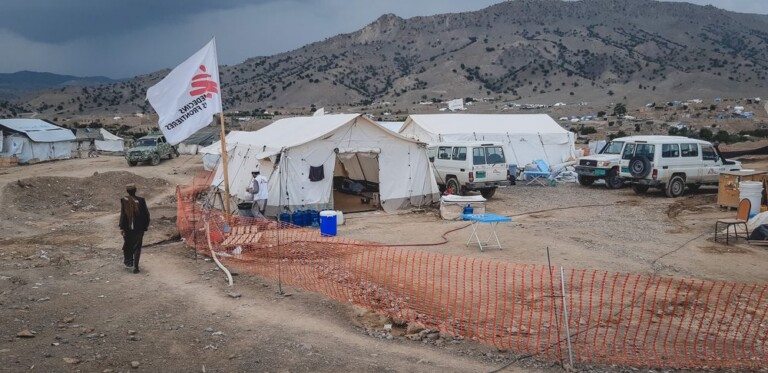 Instalacion temporal de MSF en Bermal, Afganistán. 2022