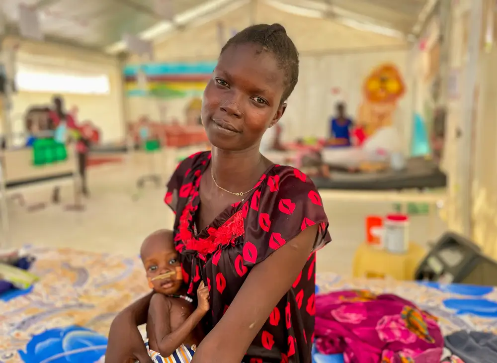 MSF atiende a pacientes con desnutrición, TB/VIH en en Leer, estado de Unity. Sudán del Sur