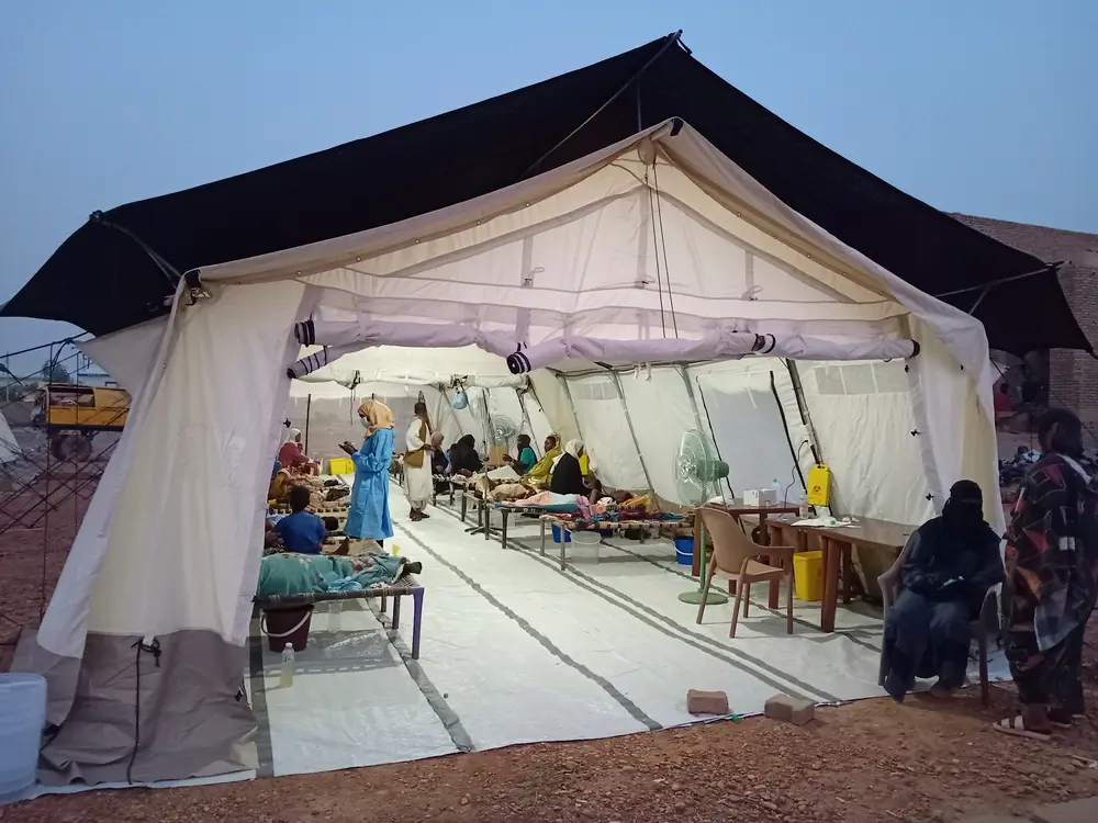 Vista del Centro de Tratamiento del Cólera para responder al brote de cólera en Sudán