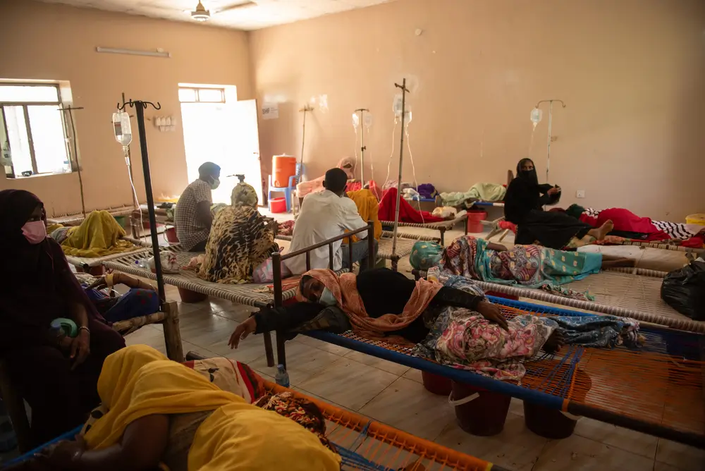 Interior del Centro de Atención de Cólera en Sudán