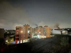 Vista de los ataques aéreos en el sur de Beirut.