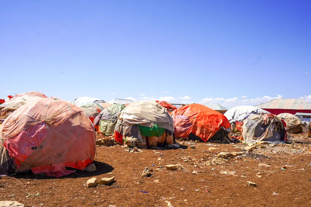 Vista del campo de personas desplazadas en Somalia