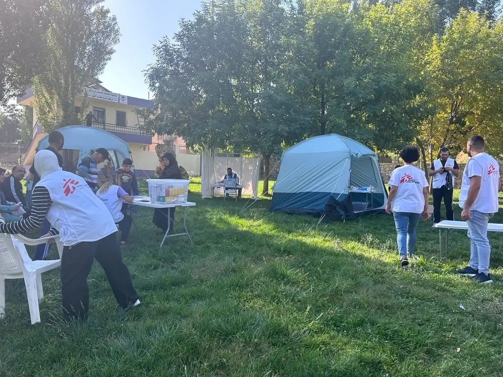 Actividades del equipo de Médicos Sin Fronteras en respuesta al conflicto armado en Líbano.