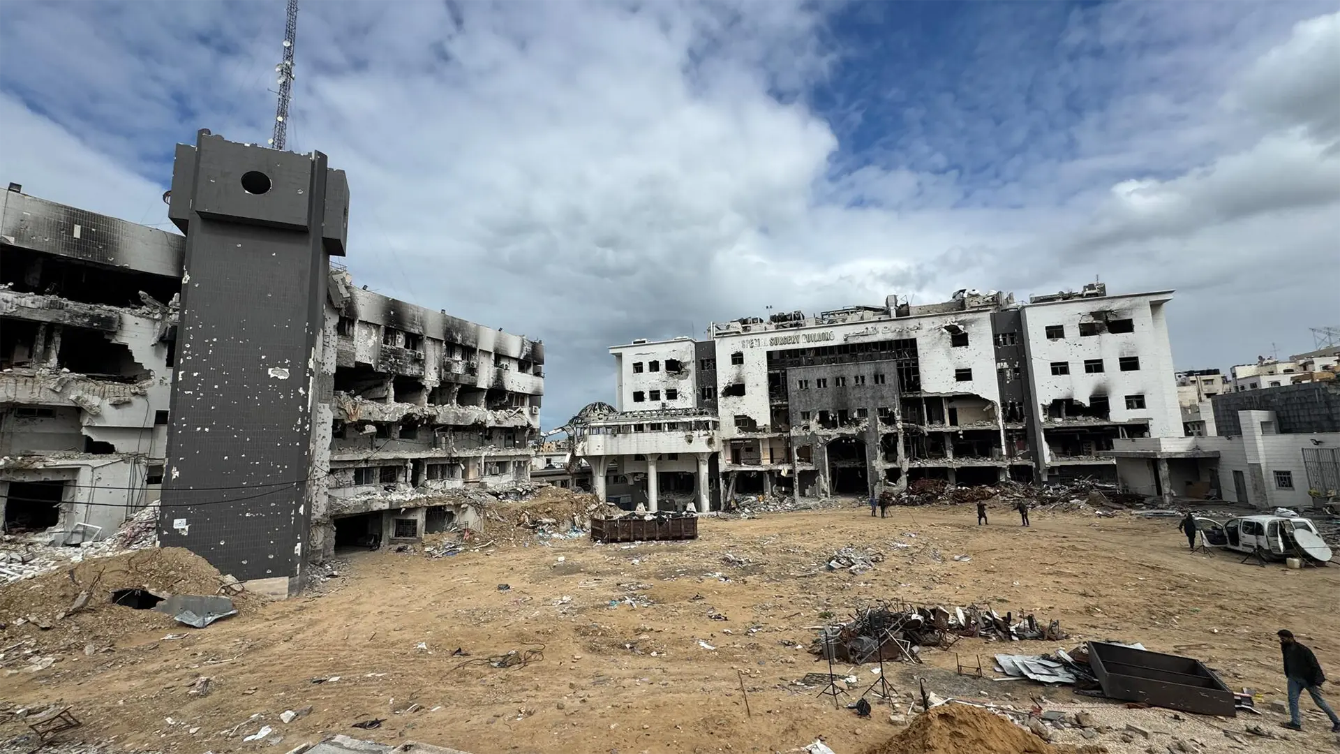 El recinto hospitalario Al Shifa, gravemente destruido en la ciudad de Gaza, Gaza, Palestina, febrero de 2025.