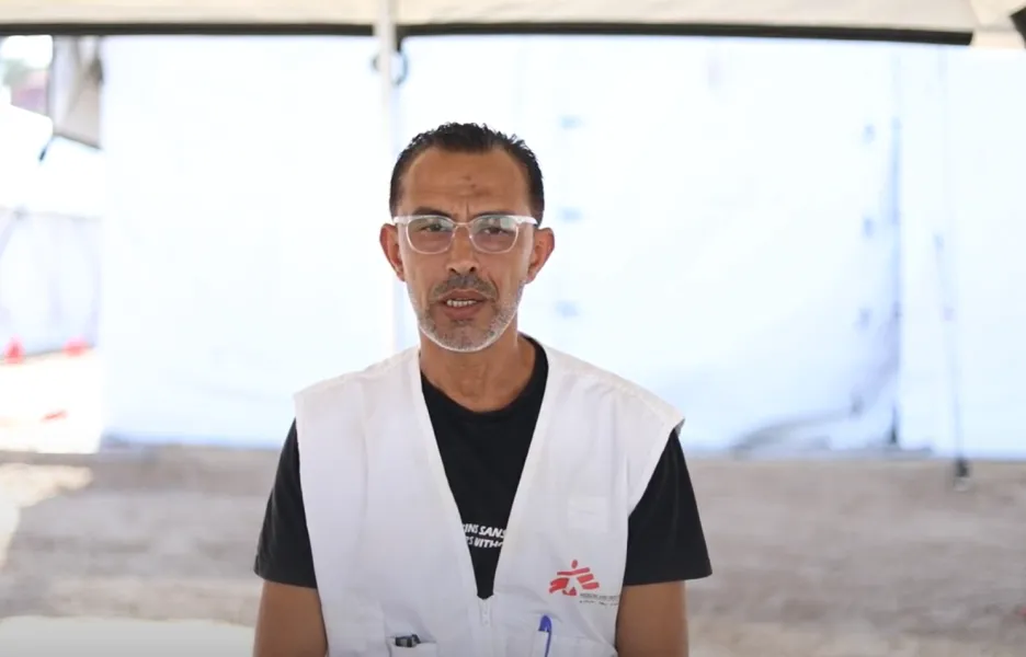 El doctor Mohammed Abu Moughaisib, coordinador médico adjunto de MSF en Gaza, en una imagen tomada en septiembre de 2024. © MSF