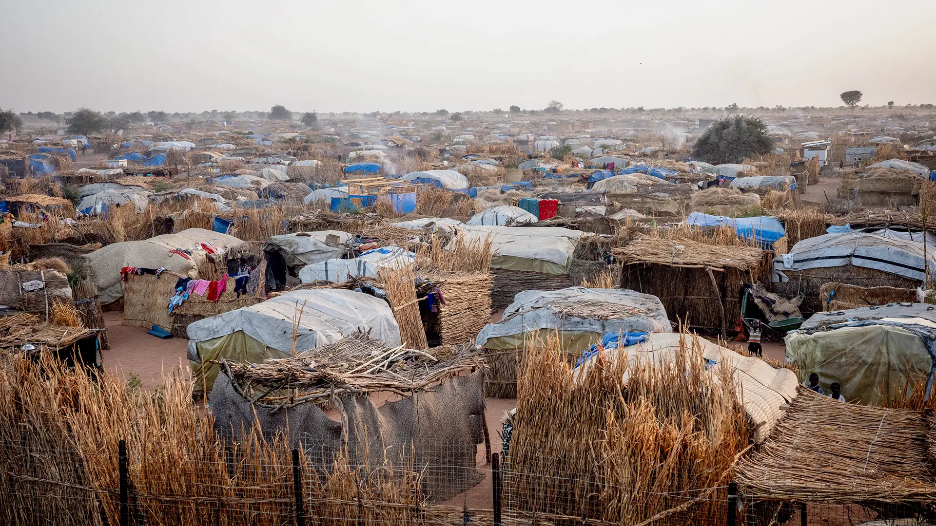 Vista del campo para personas refugiadas de Sudán en Chad.