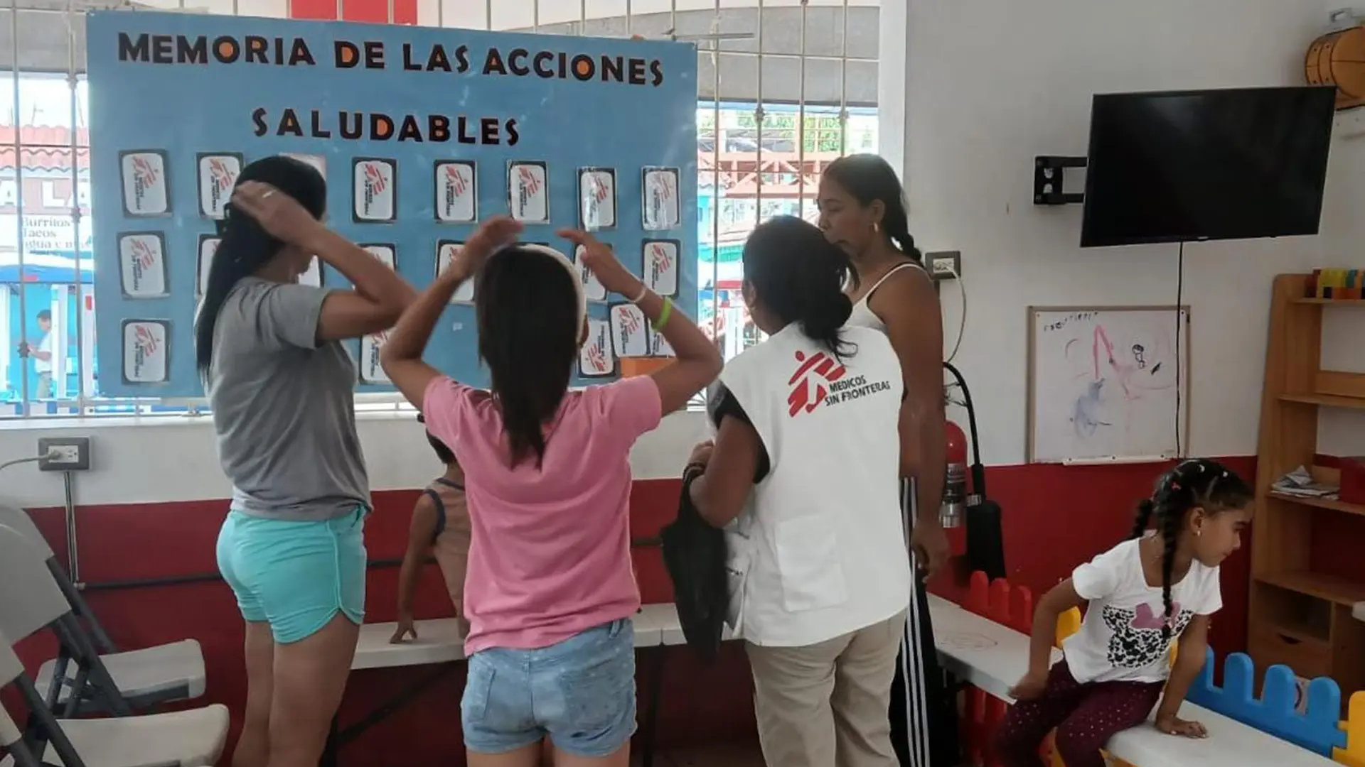 Mujeres migrantes en una clínica de MSF en su paso por Guatemala. MSF iniciamos un proyecto de atención a población migrante en Guatemala, en noviembre de 2021 y finalizó actividades en junio de 2025.