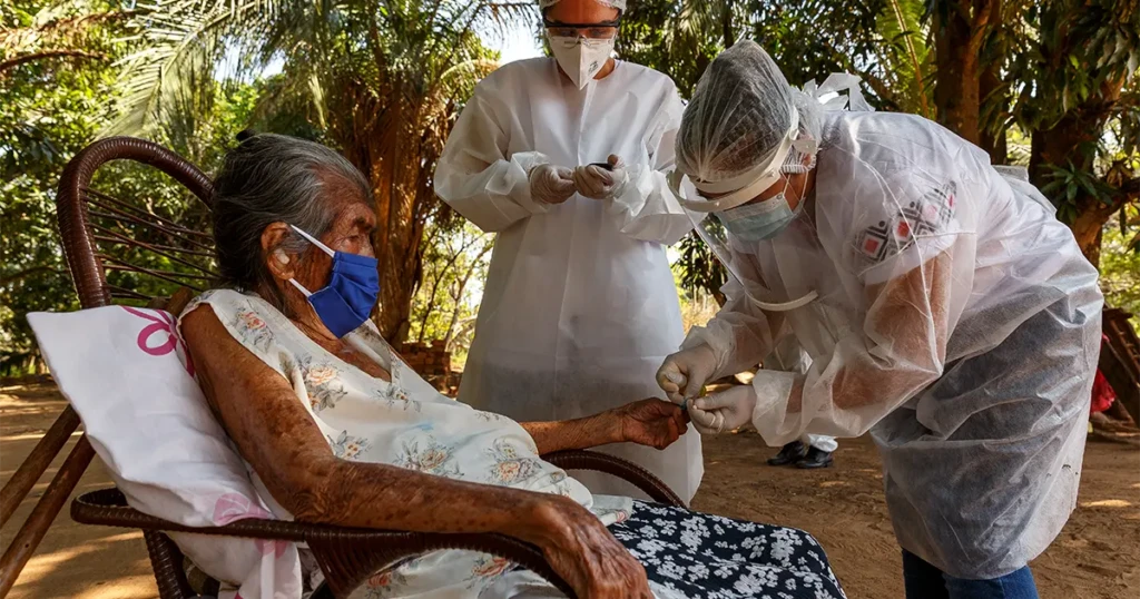 Home visit at Lagoinha indigenous village