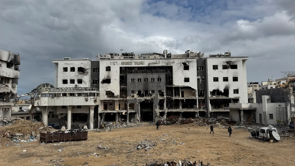Hospital de Al Shifa, en Ciudad de Gaza. Febrero de 2025.