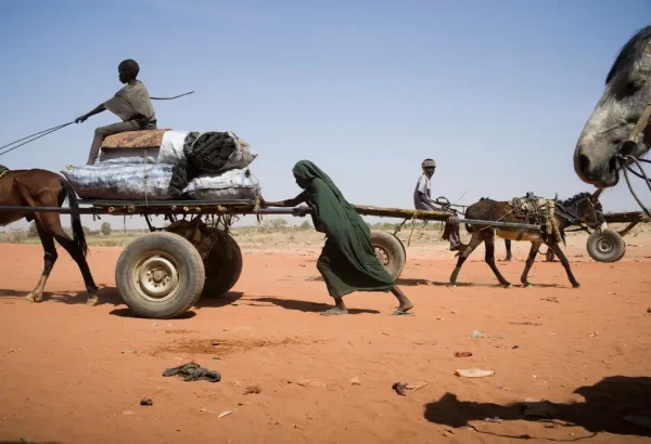 Personas desplazadas por la guerra en Sudán buscan refugio en Chad.