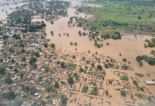 Vista aérea de las inundaciones masivas en Koukou, en el este de Chad.