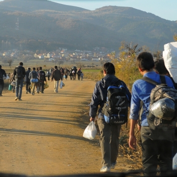Refugees arriving in Serbia